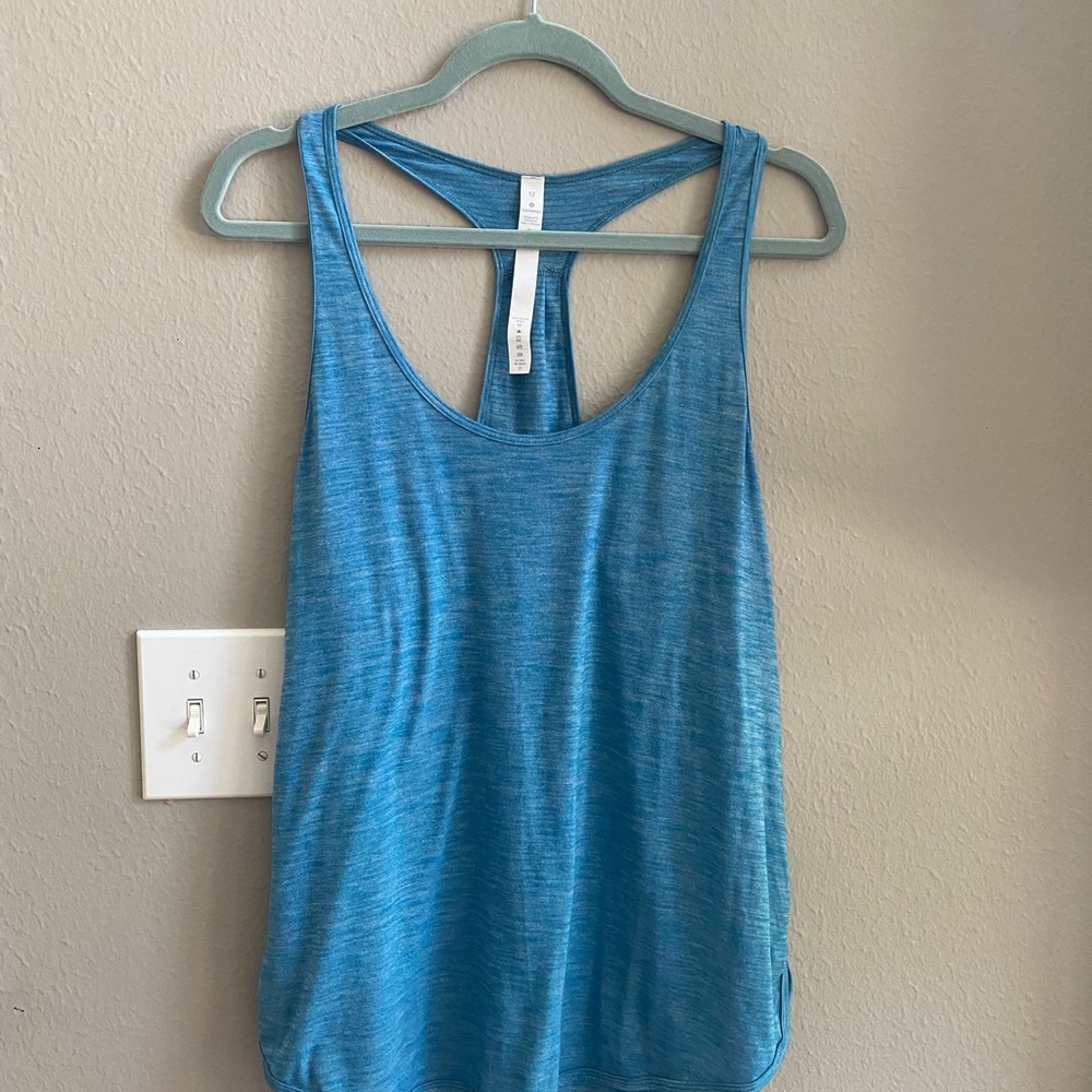 EUC Lululemon Blue Curved Hem Tank Top, Size 12.